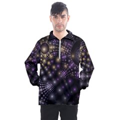 Fractal Spheres Glitter Design Men s Half Zip Pullover