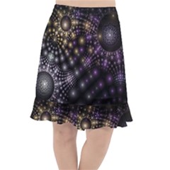 Fractal Spheres Glitter Design Fishtail Chiffon Skirt