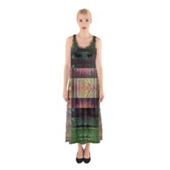 Fractal Design Pattern Decorative Sleeveless Maxi Dress