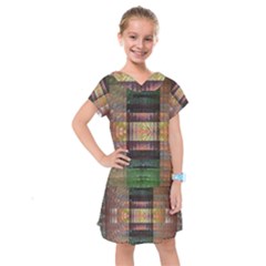 Fractal Design Pattern Decorative Kids  Drop Waist Dress by Pakrebo