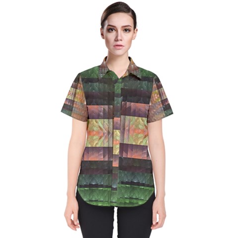 Fractal Design Pattern Decorative Women s Short Sleeve Shirt by Pakrebo