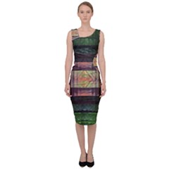 Fractal Design Pattern Decorative Sleeveless Pencil Dress