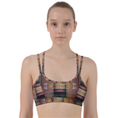 Fractal Design Pattern Decorative Line Them Up Sports Bra by Pakrebo