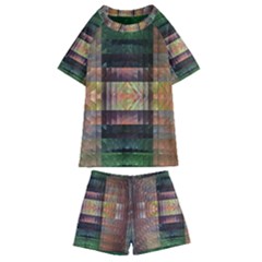 Fractal Design Pattern Decorative Kids  Swim Tee And Shorts Set by Pakrebo