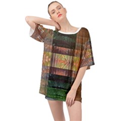 Fractal Design Pattern Decorative Oversized Chiffon Top