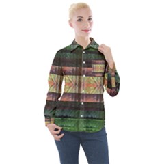 Fractal Design Pattern Decorative Women s Long Sleeve Pocket Shirt