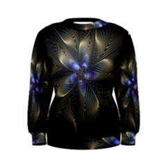 Fractal Blue Abstract Fractal Art Women s Sweatshirt by Pakrebo