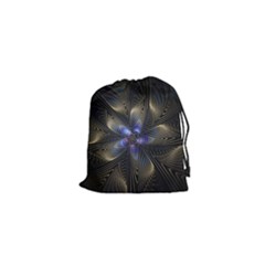 Fractal Blue Abstract Fractal Art Drawstring Pouch (xs) by Pakrebo