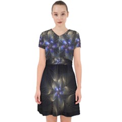 Fractal Blue Abstract Fractal Art Adorable In Chiffon Dress by Pakrebo