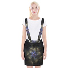 Fractal Blue Abstract Fractal Art Braces Suspender Skirt by Pakrebo