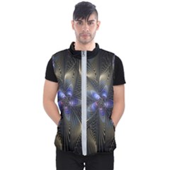 Fractal Blue Abstract Fractal Art Men s Puffer Vest by Pakrebo