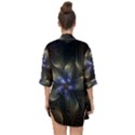 Fractal Blue Abstract Fractal Art Open Front Chiffon Kimono View2