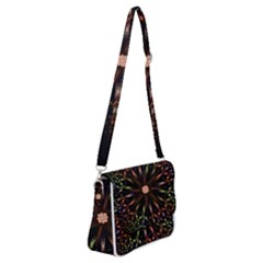 Fractal Colorful Pattern Texture Shoulder Bag With Back Zipper