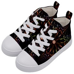 Fractal Colorful Pattern Texture Kids  Mid-top Canvas Sneakers by Pakrebo