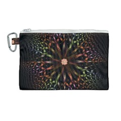 Fractal Colorful Pattern Texture Canvas Cosmetic Bag (large) by Pakrebo