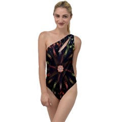 Fractal Colorful Pattern Texture To One Side Swimsuit by Pakrebo