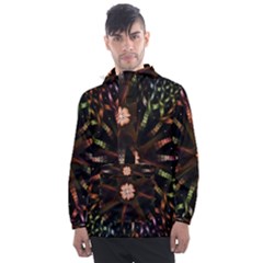 Fractal Colorful Pattern Texture Men s Front Pocket Pullover Windbreaker