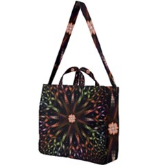 Fractal Colorful Pattern Texture Square Shoulder Tote Bag by Pakrebo