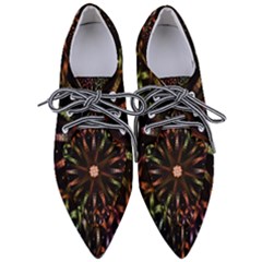 Fractal Colorful Pattern Texture Pointed Oxford Shoes