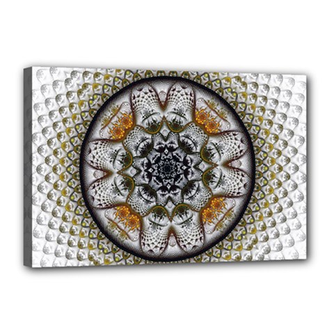 Medallion Fractal Digital Art Canvas 18  X 12  (stretched) by Pakrebo