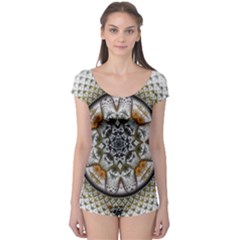 Medallion Fractal Digital Art Boyleg Leotard  by Pakrebo