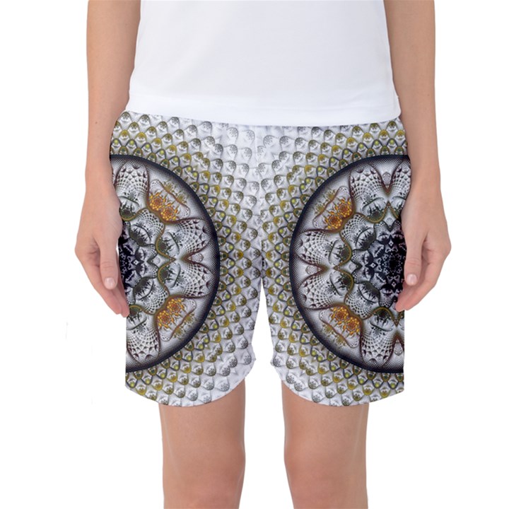 Medallion Fractal Digital Art Women s Basketball Shorts