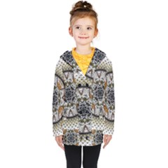 Medallion Fractal Digital Art Kids  Double Breasted Button Coat