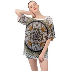 Medallion Fractal Digital Art Oversized Chiffon Top