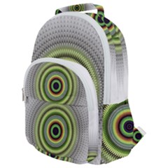 Fractal Mandala White Background Rounded Multi Pocket Backpack