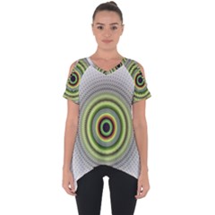 Fractal Mandala White Background Cut Out Side Drop Tee by Pakrebo