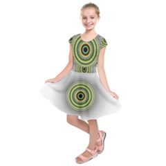 Fractal Mandala White Background Kids  Short Sleeve Dress by Pakrebo