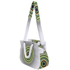 Fractal Mandala White Background Rope Handles Shoulder Strap Bag