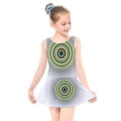 Fractal Mandala White Background Kids  Skater Dress Swimsuit by Pakrebo