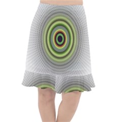 Fractal Mandala White Background Fishtail Chiffon Skirt