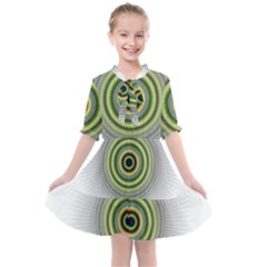 Fractal Mandala White Background Kids  All Frills Chiffon Dress