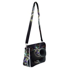 Fractal Fractal Art Multi Color Shoulder Bag With Back Zipper