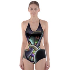 Fractal Fractal Art Multi Color Cut-out One Piece Swimsuit by Pakrebo