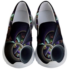 Fractal Fractal Art Multi Color Kids  Lightweight Slip Ons by Pakrebo