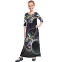 Fractal Fractal Art Multi Color Kids  Quarter Sleeve Maxi Dress View1