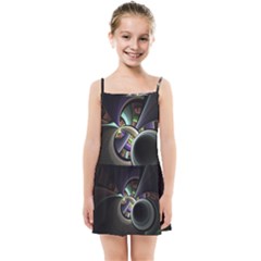 Fractal Fractal Art Multi Color Kids  Summer Sun Dress by Pakrebo