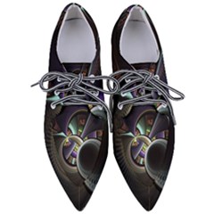 Fractal Fractal Art Multi Color Pointed Oxford Shoes