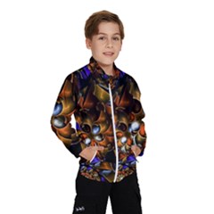 Fractal Spiral Flowers Pattern Kids  Windbreaker by Pakrebo