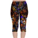 Fractal Spiral Flowers Pattern Velvet Capri Leggings  View2