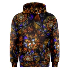 Fractal Spiral Flowers Pattern Men s Overhead Hoodie