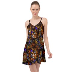 Fractal Spiral Flowers Pattern Summer Time Chiffon Dress