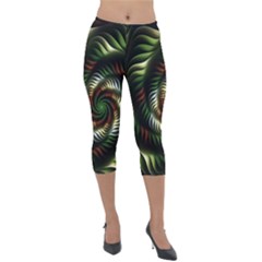 Fractal Christmas Colors Christmas Lightweight Velour Capri Leggings  by Pakrebo