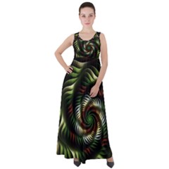 Fractal Christmas Colors Christmas Empire Waist Velour Maxi Dress