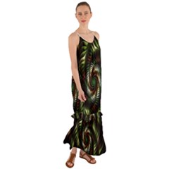 Fractal Christmas Colors Christmas Cami Maxi Ruffle Chiffon Dress