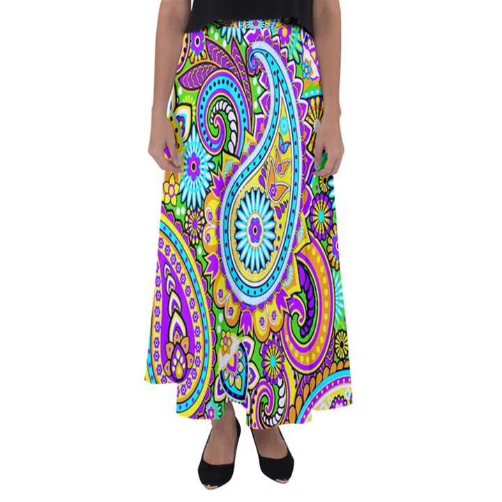 Paisley 5 Flared Maxi Skirt