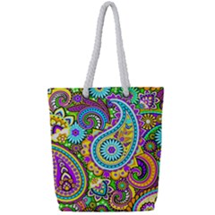 Paisley 5 Full Print Rope Handle Tote (small) by impacteesstreetwearfive